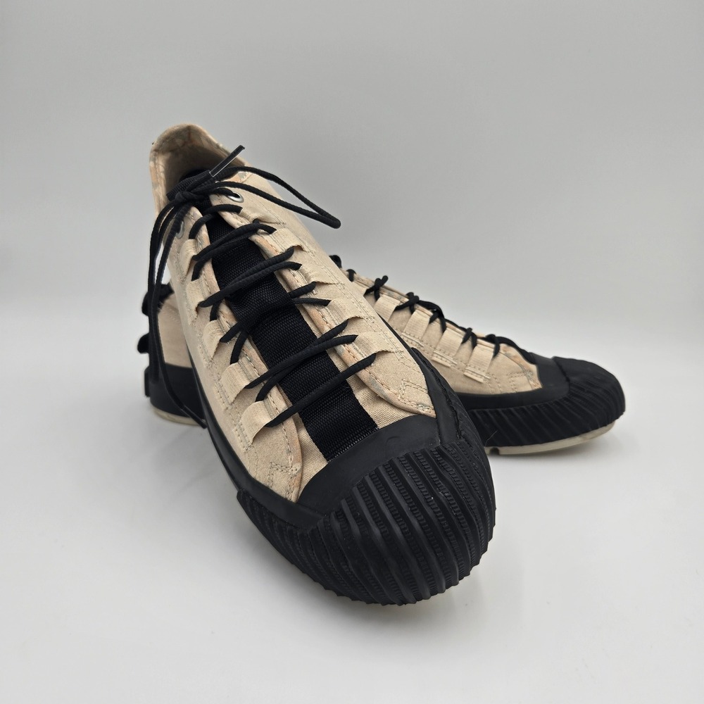 PF Flyers Grounder Low Sand Black Canvas Sneakers GR25CLSD Mens 12 Womens 13.5